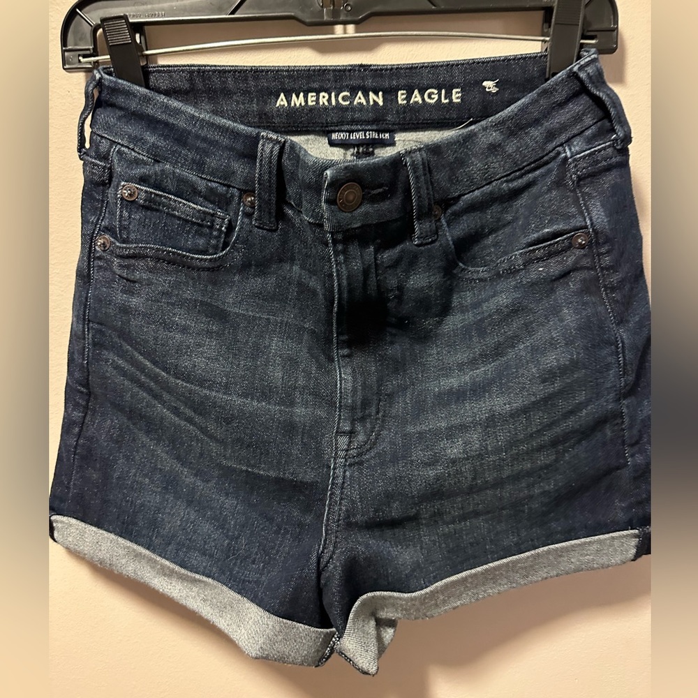 American Eagle Outfitters Curvy Super Hi-Rise Shortie Jean Shorts